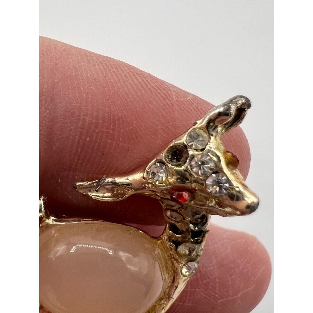 Jelly Belly Vintage Set of 2 Deer Brooches Pins Metal Rhinestones Unsigned - Picture 11 of 11